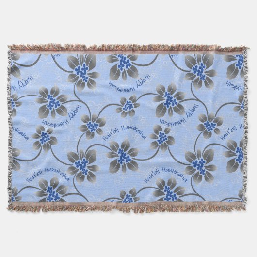 Couverture Hawaiian Holly Hanoukka Blue Floral (Devant)