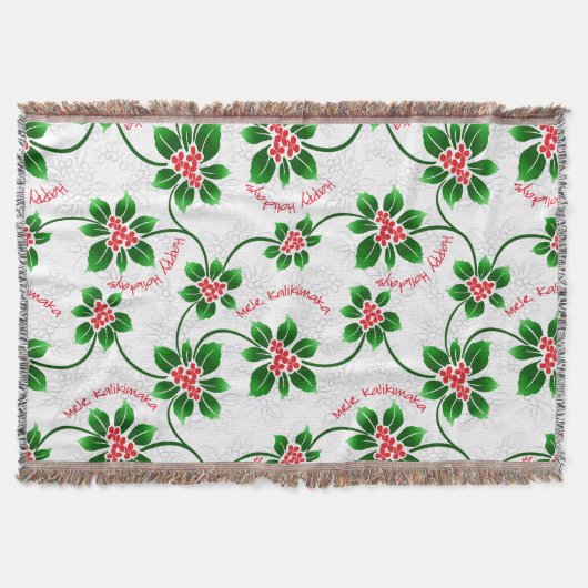 Couverture Hawaiian Holly Mele Kalikimaka Rouge de Noël (Devant)