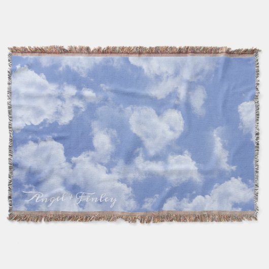 Couverture Heart Cloud Ciel mignon Moderne Lovely Light Blue  (Devant)