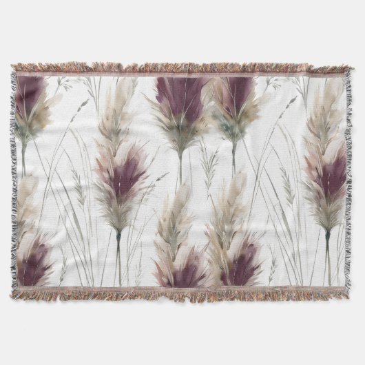 Couverture Herbes Floues Aquarelle Bourgogne (Devant)