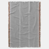 Couverture Herringbone Gris et blanc Motif moderne (devant Vertical)