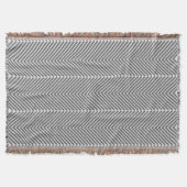 Couverture Herringbone Gris et blanc Motif moderne (Devant)