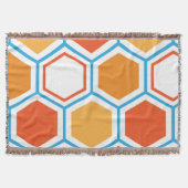 Couverture hexagone en orange, bleu et blanc (Devant)