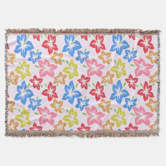 Couverture Hibiscus Coloré, Motif De Fleurs (Devant)