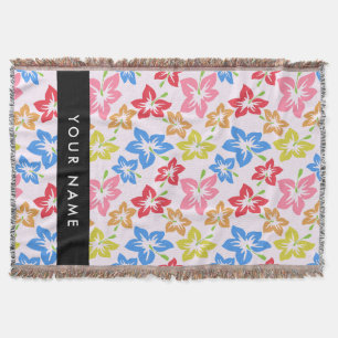 Couverture Hibiscus Coloré, Motif De Fleurs, Votre Nom