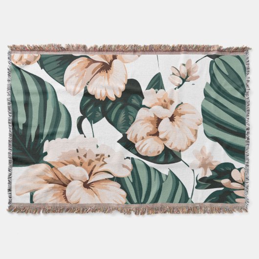 Couverture hibiscus feuille de Monstera (Devant)
