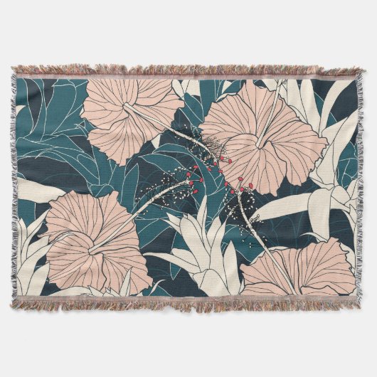 Couverture Hibiscus rose tropical, arrière - plan sombre (Devant)