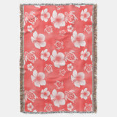 Couverture Hibiscus rouge Honu Motif hawaïen (devant Vertical)
