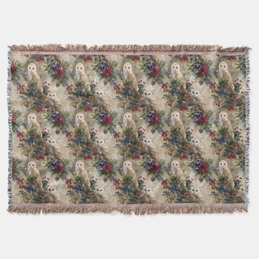 Couverture Hibou Floral Enchantant (Devant)