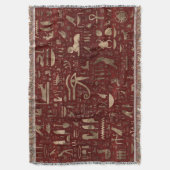 Couverture Hiéroglyphes égyptiens anciens Cuir rouge et or (devant Vertical)