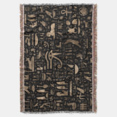 Couverture Hiéroglyphes égyptiens anciens - Noir et or (devant Vertical)