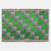Couverture Hippo à Santa Hat Motif sur vert (Devant)