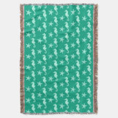 Couverture Hippocampe et poisson d'eau - vert turquoise et ma (devant Vertical)