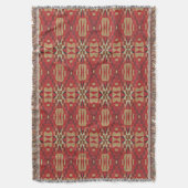 Couverture Hiver Rouge Brown Beige Black Tribal Art Mosaic (devant Vertical)