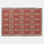 Couverture Hiver Rouge Brown Beige Black Tribal Art Mosaic (Devant)