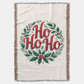 Couverture Ho Ho Ho Christmas Wreath Typography Design (devant Vertical)