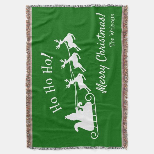 Couverture Ho Ho Ho Joyeux Noël avec Père Noël, Vert (devant Vertical)