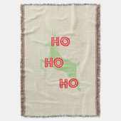 Couverture hohoho rouge vert vintage Noël renne (devant Vertical)