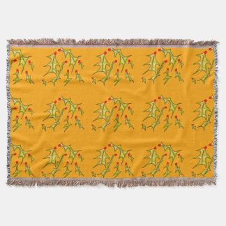 Couverture Holly Jolly Leaves Christmas Blanket