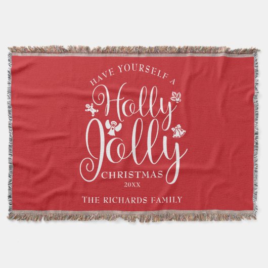 Couverture Holly Jolly Noël Holiday Nom de famille (Devant)