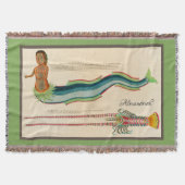 Couverture Homard de sirène sur mesure Décor côtier vert (Devant)