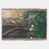 Couverture Homme Vert Celtique Chouette Esprit de la Forêt Fa (Devant)
