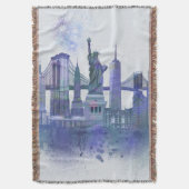 Couverture Horizon de New York - bleu d'aquarelle (devant Vertical)