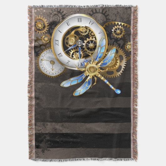 Couverture Horloge à vapeur avec libellule mécanique (devant Vertical)