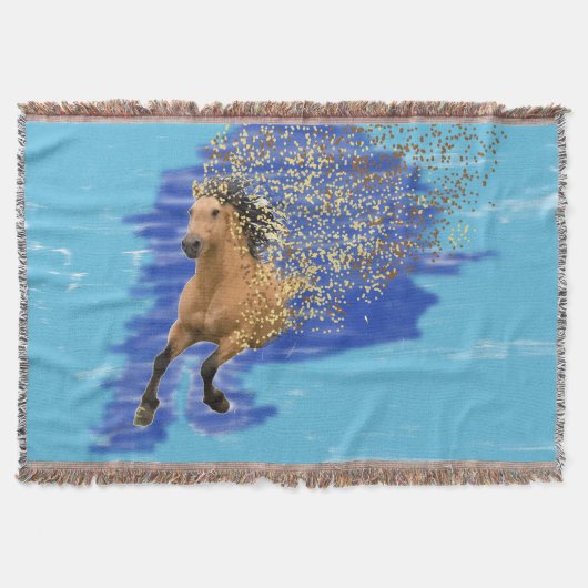 Couverture Horse in Motion Abstract Digital Art Throw Blanket (Devant)