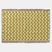 Couverture Houndstooth en ocre jaune avec chiens Jeter la cou (Devant)