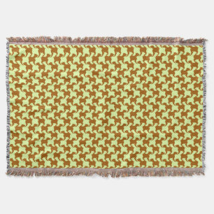 Couverture Houndstooth en ocre jaune avec chiens Jeter la cou