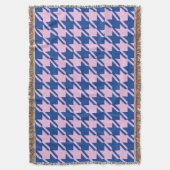 Couverture Houndstooth rose+Blue Big Motif (devant Vertical)