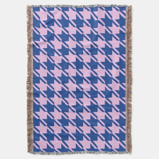 Couverture Houndstooth rose+Blue Big Motif (devant Vertical)