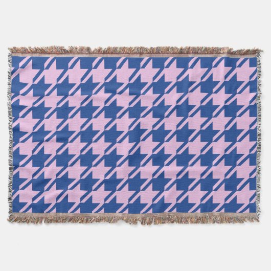 Couverture Houndstooth rose+Blue Big Motif (Devant)