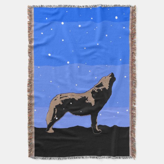 Couverture Howling Wolf en hiver - Art faunique original (devant Vertical)