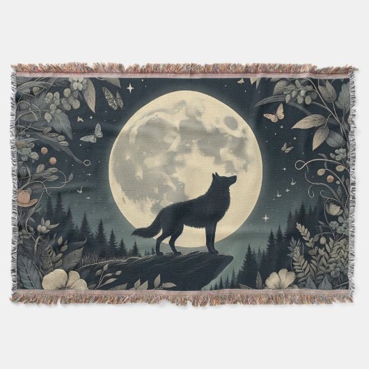 Couverture Howling Wolf Tassel Jeter Blanket (Devant)