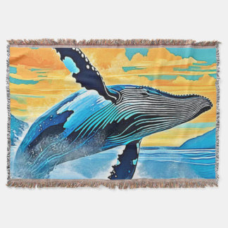 Couverture Humpback Whale Ocean Freedom Jump Design