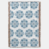 Couverture Hungarian Blue Folk Tulip Woven (devant Vertical)
