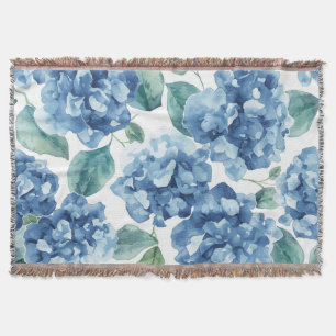 Couverture Hydrangea Blues Motif Fleur Fleurs Aquarelle