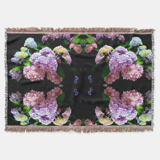 Couverture Hydrangea garden, rose, bleu, purple floral (Devant)