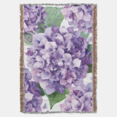 Couverture Hydrangea Violette Fleur Lavande Aquarelle Florale (devant Vertical)