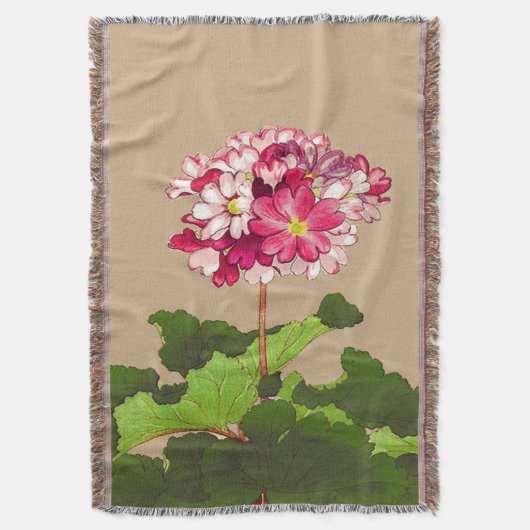 Couverture Hydrangée japonaise vintage. Rose et vert (devant Vertical)