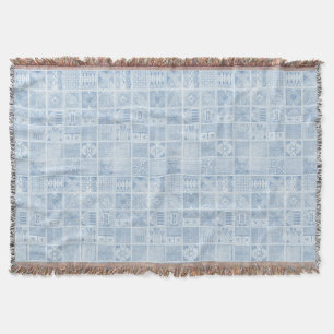 Couverture Ibadan Dum Denim Yoruba Adire Blanche tissée