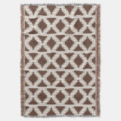 Couverture Ikat Aztec Motif - Brown au chocolat et Taupe (devant Vertical)