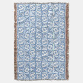 Couverture Ikat Aztec Tribal - Ciel bleu et blanc (devant Vertical)