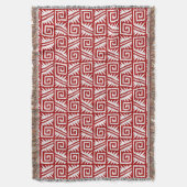 Couverture Ikat Aztec Tribal - Rouge foncé et blanc (devant Vertical)