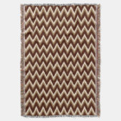 Couverture Ikat Chevron Stripes - Chocolat Brown & Beige (devant Vertical)