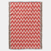 Couverture Ikat Chevron Stripes - Rust Orange et Blanc (devant Vertical)