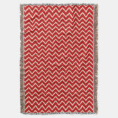 Couverture Ikat Chevrons - Chinois rouge et tan (devant Vertical)