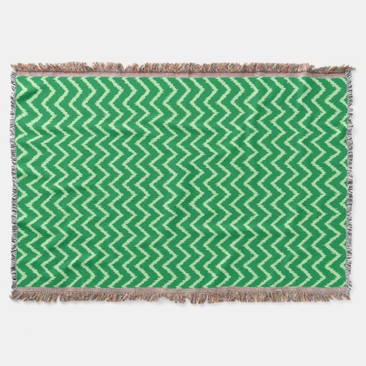 Couverture Ikat Chevrons - Pin et vert clair (Devant)